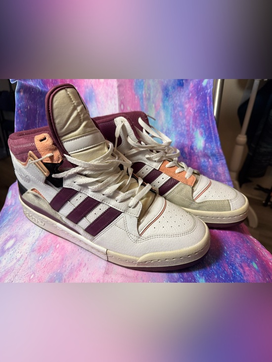 adidas Other - adidas High-Top Sneakers in White, Burgundy, and Peach